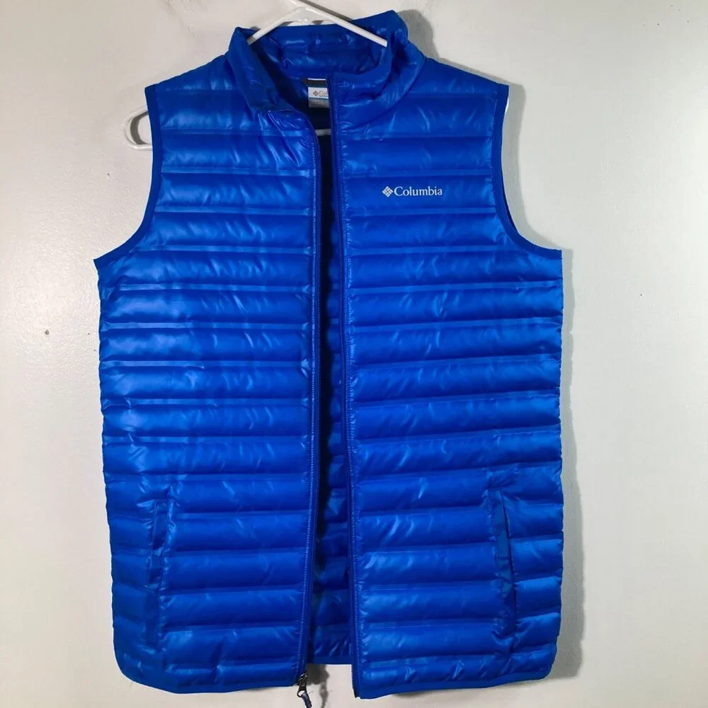 Boys Columbia Heat Seal Down Puffer‎ Vest Zip Blue XL Water Resistant NWT